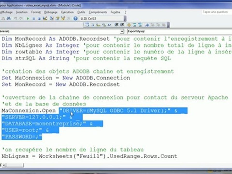 Exporter des données Excel vers MYSQL