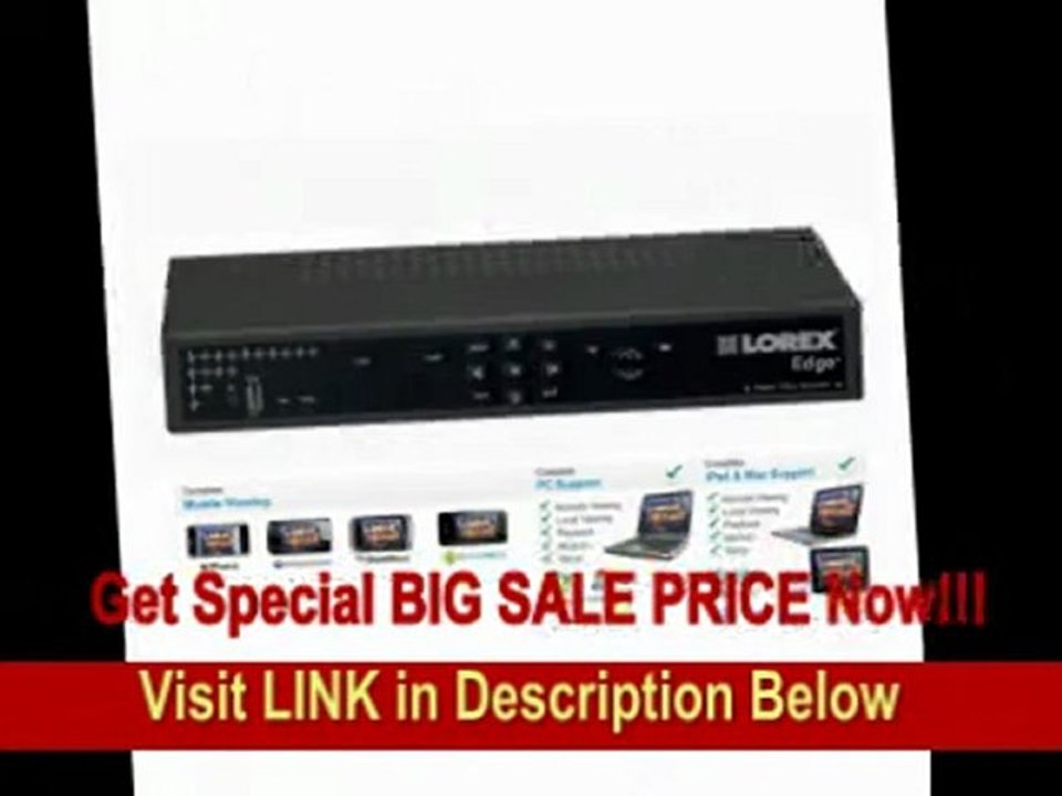 [SPECIAL DISCOUNT] Lorex Edge+ LH328501 8-Channel Video Security DVR with Internet, 3G Mobile Viewing and 500GB HDD (Black)