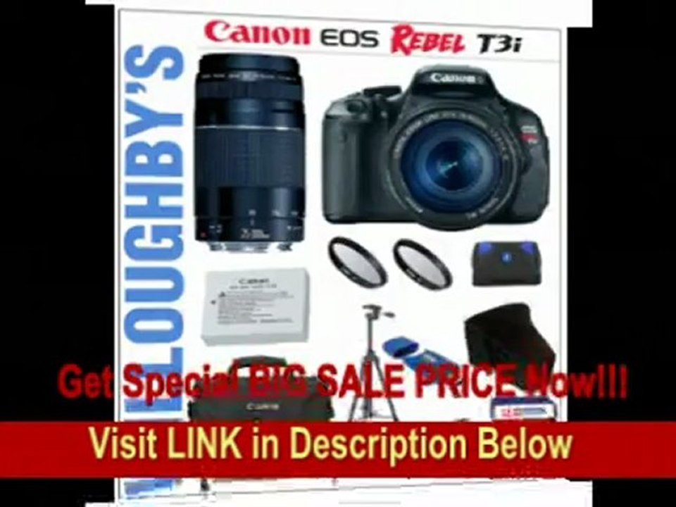 [BEST BUY] Canon EOS Rebel T3i 18 MP CMOS Digital SLR Camera with EF-S 18-55mm IS II Lens Kit + Canon EF 75-300mm III Telephoto Zoom Lens + Canon Deluxe Gadget Bag + Canon LPE8 Spare Battery + LEXSpeed 32GB SDHC