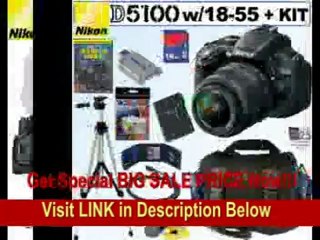 [SPECIAL DISCOUNT] Nikon D5100 16.2MP CMOS Digital SLR Camera with 18-55mm f/3.5-5.6 AF-S DX VR Nikkor Zoom Lens + EN-EL14 Battery + 16GB Deluxe Accessory Kit