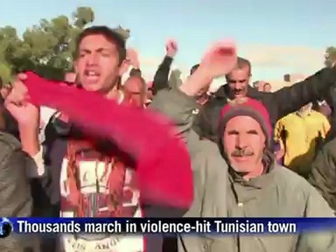 Thousands march in violence-hit Tunisian town