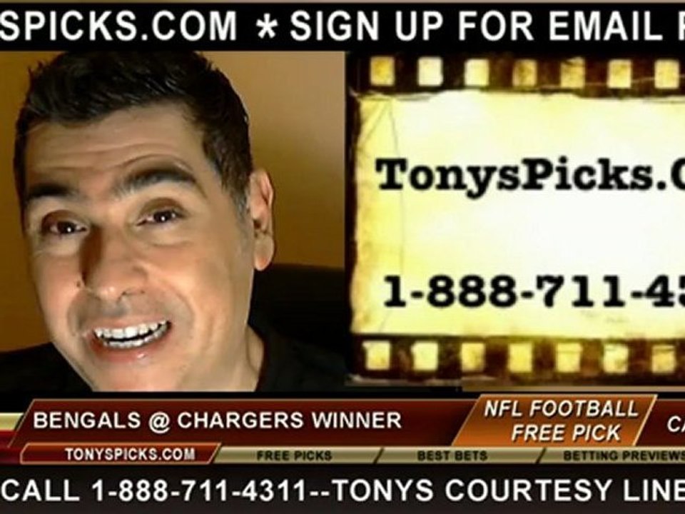 San Diego Chargers versus Cincinnati Bengals Pick Prediction NFL Pro Football Odds Preview 12-2-2012