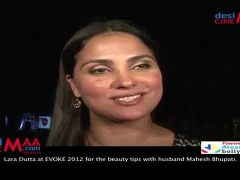 Lara Dutta at EVOKE 2012 for the beauty tips with husband Mahesh Bhupati.