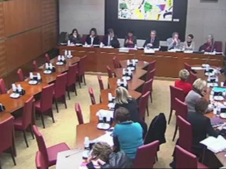 L'intervention de Françoise Dumas devant Najat Vallaud-Belkacem, sur le programme d'actions contre les violences et discriminations faites aux femmes