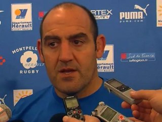 Interviews après Montpellier Hérault Rugby - Bayonne : 01/12/2012