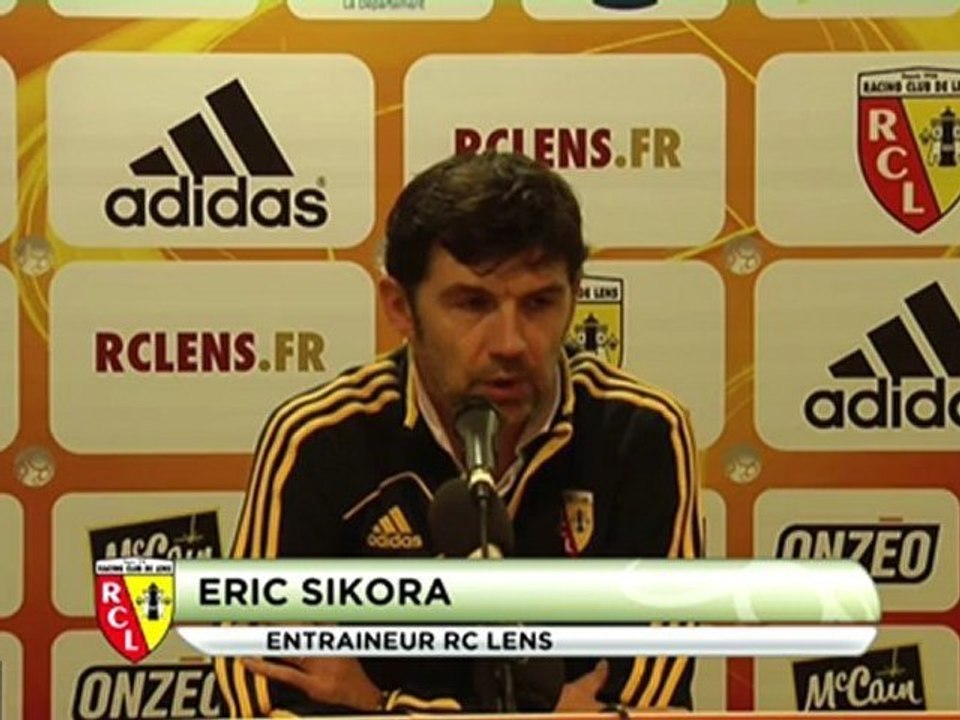 Conférence de presse RC Lens - Stade Lavallois : Eric SIKORA (RCL) - Philippe  HINSCHBERGER (LAVAL) - saison 2012/2013