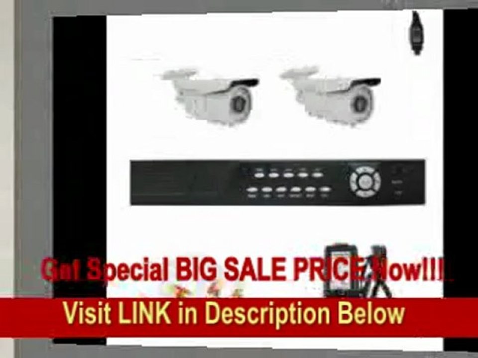 [BEST BUY] Complete High End 4 Channel Real Time (500GB HD) CCTV DVR Security Camera Surveillance System Package w/ (2 Pack) of 700 TVL 9~22 mm Varifocal Lens, 72 pcs IR LED, 196 feet IR Distance Outdoor Cameras
