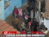 Toprak kayması kamerada