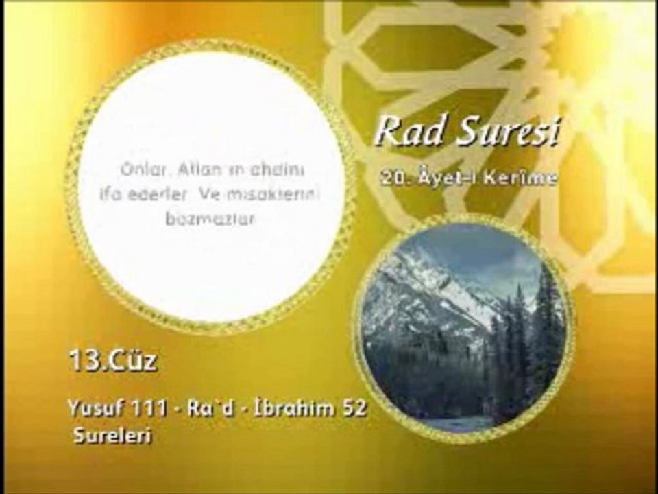 Ra'd Suresi 20. Ayet-i Okunuşu ve Meali Okyay Derneği