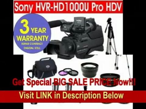 [BEST BUY] Sony HVR-HD1000U Professional Digital HDV Camcorder + .45x Wide Angle Lens + 2X Telephoto Zoom Lens + +1, +2, +4, +10 4 Piece Close Up Macro Kit + 3 Piece Multi-Coated Glass Filter Kit + Extra High Ca