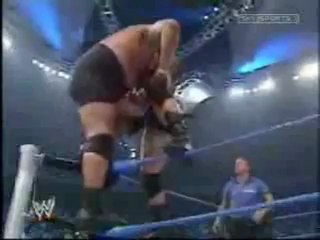 Big Show and Brock Lesnar breaks the ring