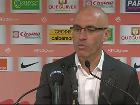 Conférence de presse Stade Brestois 29 - Olympique de Marseille : Landry CHAUVIN (SB29) - Elie BAUP (OM) - saison 2012/2013