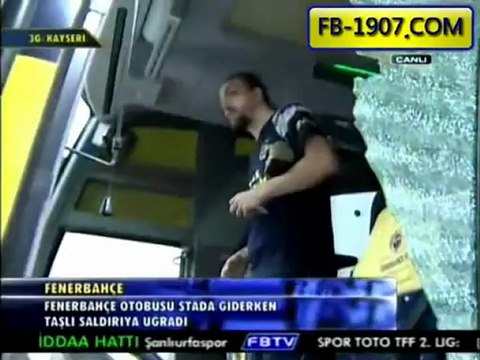 Kayseri'de Fenerbahçe otobüsüne organize saldırı! Gurbetçi Gençler,Organize İşler!