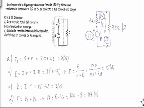 Maquinas electricas determinar resistencia total y caida de tension en dinamo