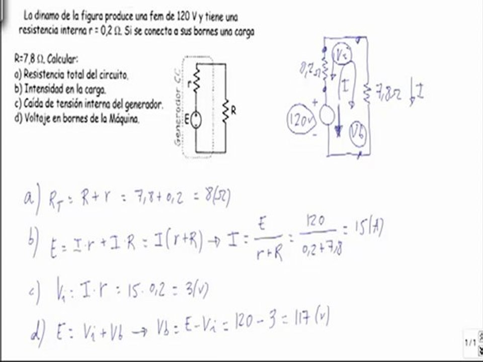 Maquinas electricas determinar resistencia total y caida de tension en dinamo