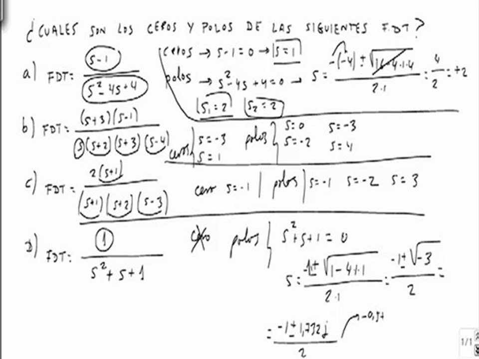 Determinar los ceros y polos de la funcion de - Vídeo Dailymotion