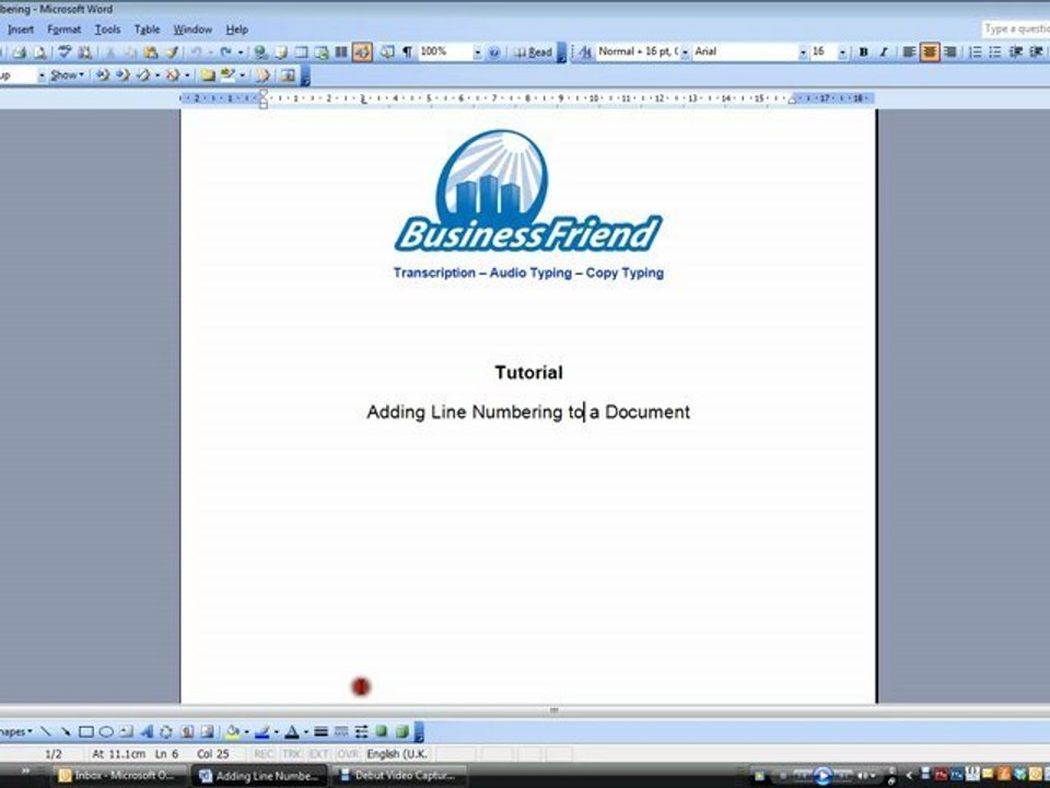 Adding Line Numbering in Transcripts and Word Documents
