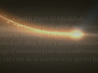 l'achat et la vente dans la mosquée - cheikh zayd al madkhali