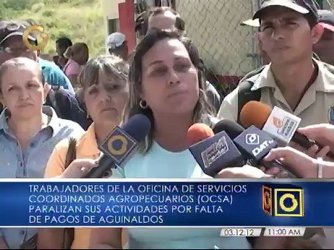 Trabajadores de oficina dependiente del Ministerio de Agricultura y Tierras exigen pago de aguinaldos