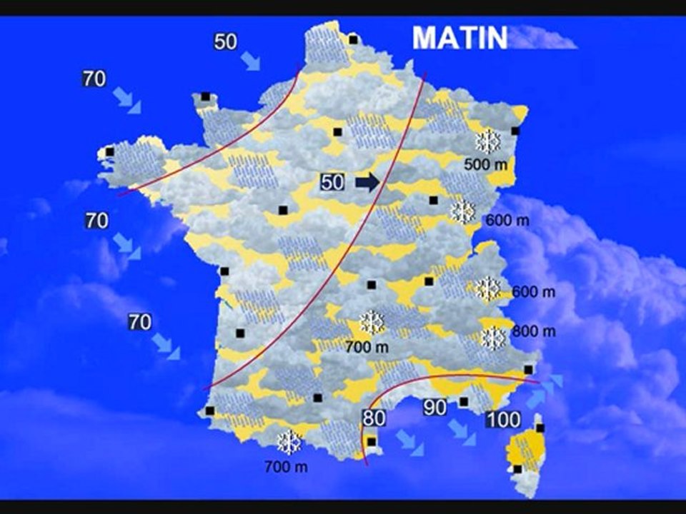 Météo 4 décembre 2012: Un temps perturbé, neige ou pluie !