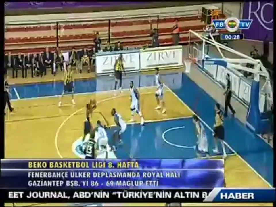 2 Aralık 2012 Royal Halı Gaziantep Belediye 69-86 Fenerbahçe Ülker Maçı Özeti