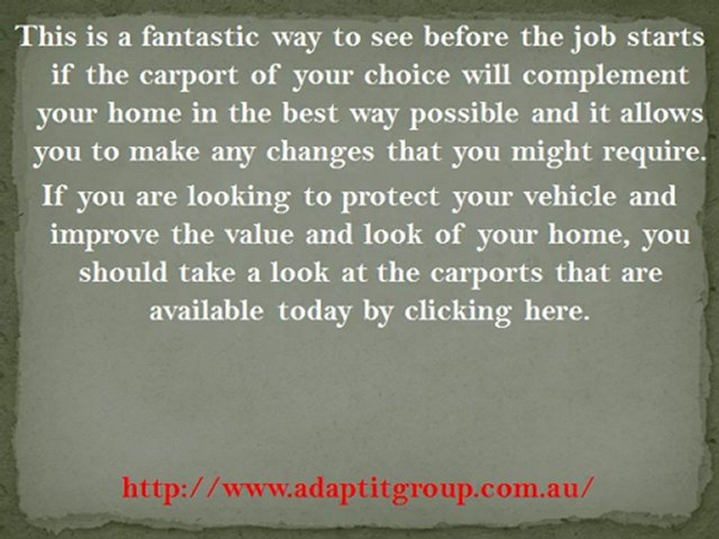 Carports Are No Longer Second Best Video Dailymotion