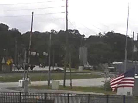 Norfolk Southern autorack with two containers west through Austell Ga. 001