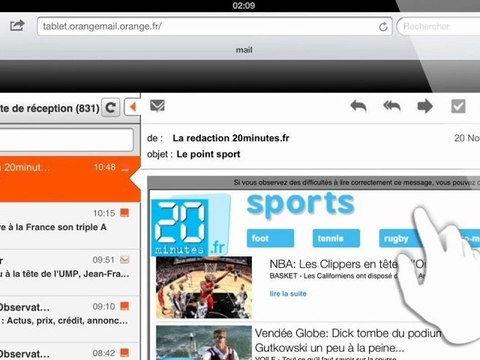Utiliser la messagerie Orange sur sa tablette