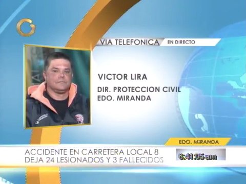 Colisión entre colectivo y gandola en la Troncal 8 deja 3 fallecidos y 24 heridos
