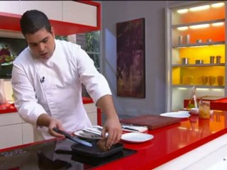 Llom de senglar amb moniato, vainilla i cafè