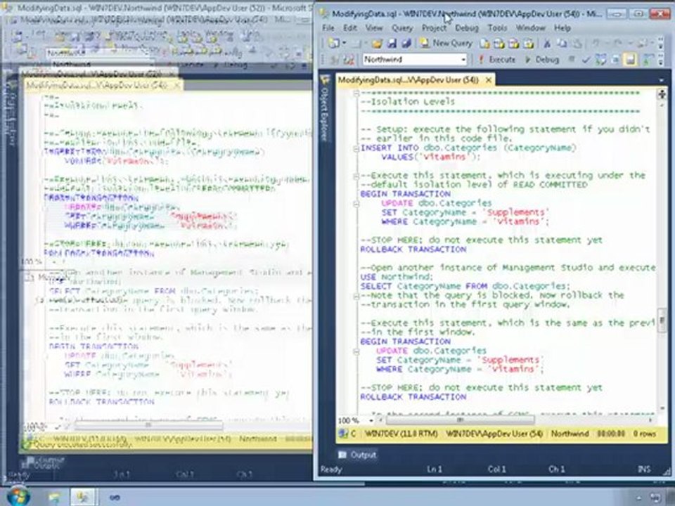 SQL Server 2012: T-SQL Working with Data Intro Tutorial