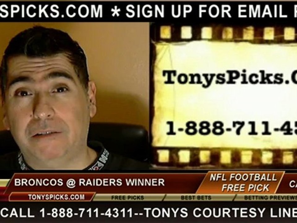 Oakland Raiders versus Denver Broncos Pick Prediction NFL Pro Football Odds Preview 12-6-2012