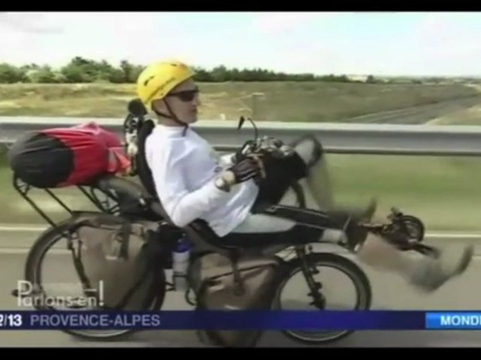 JT FRANCE3 Reportage sur la réception à la Mairie de Marseille  (6250 kms à vélo)