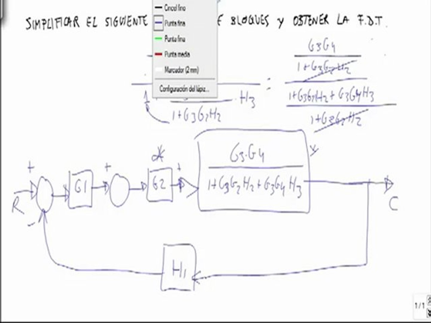Simplificar el diagrama de bloques funcion de transferencia 3 - Vídeo  Dailymotion