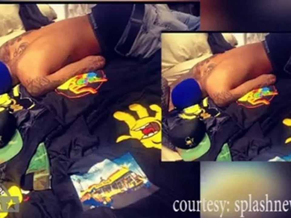 Chris Brown Shirtless in Rihanna's Bed