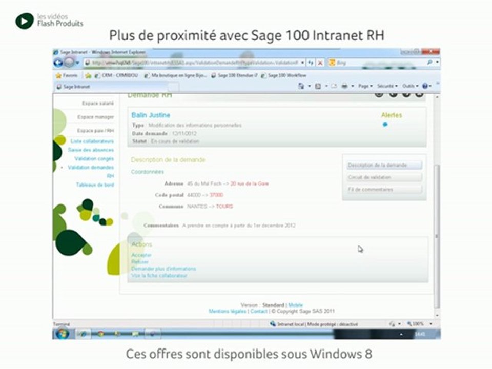 Plus de proximité avec Sage 100 Intranet RH