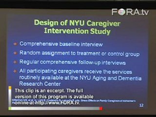Dr. Mary Mittelman on Counseling for Dementia Caregivers