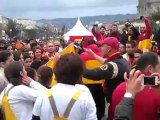 Galatasaray taraftarları Braga'lılara Galatasaray marşı söyletti