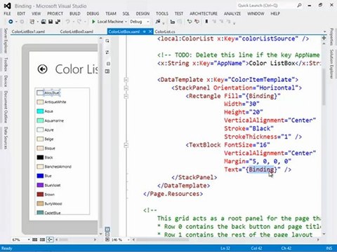 Windows 8 Applications Using XAML: Bindings Intro Tutorial