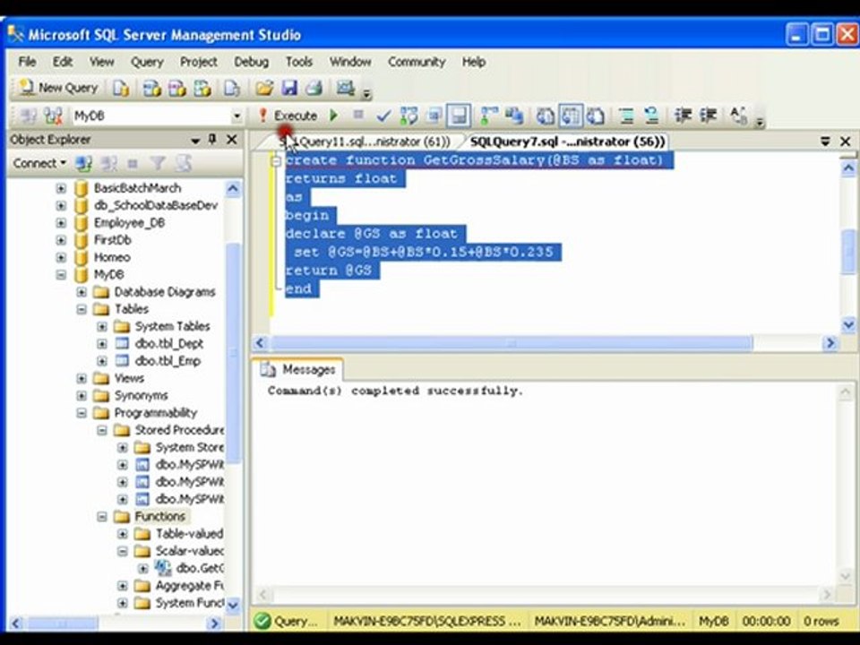 Functions In MS Sql Server 15 of 15