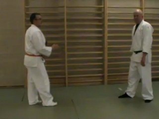 Ura mawashi geri :  kin sokutei osae uke