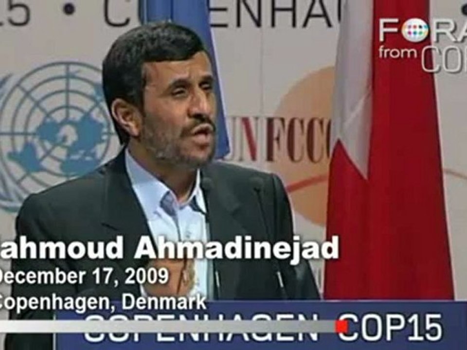 Mahmoud Ahmadinejad Rails Against Capitalism at COP15