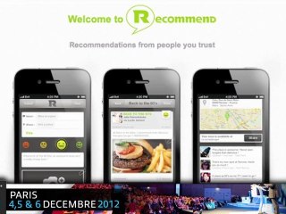[LeWeb'12] Nicolas Mendiharat, fondateur et CEO de Recommend