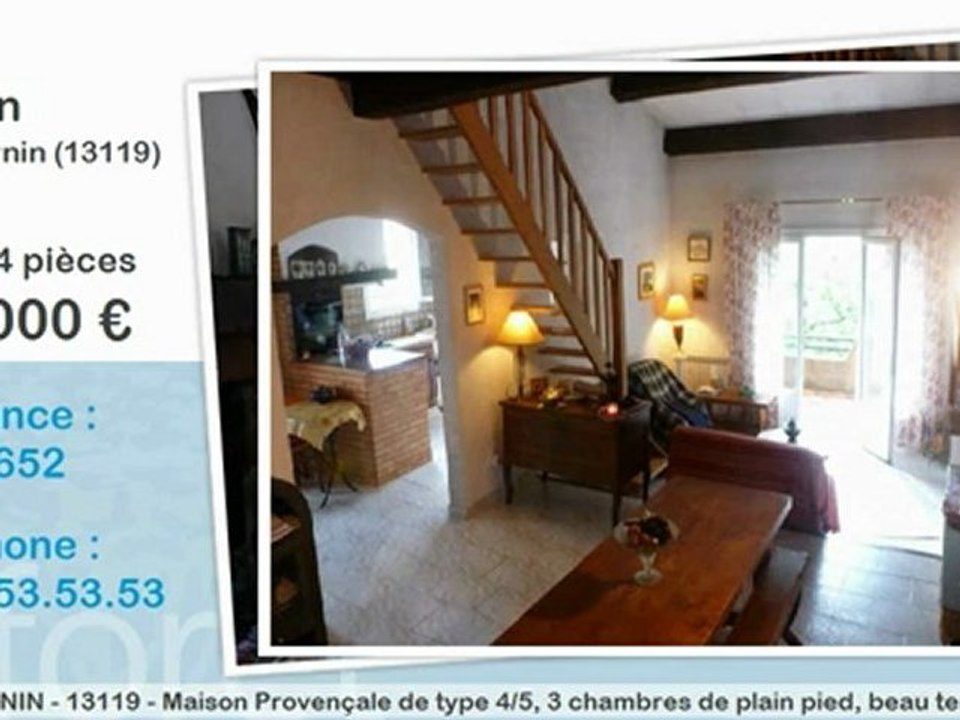 Vente maison 4 pièces St savournin