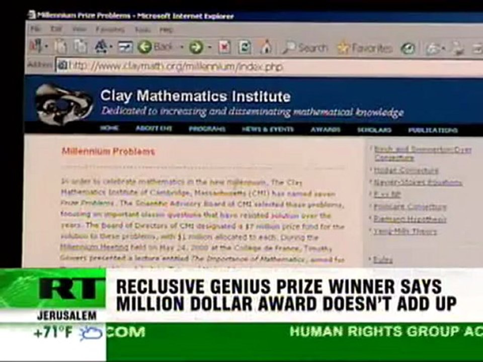 Mind over Money: Math genius turns down million dollar prize