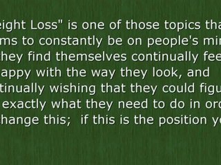 Losing Weight The Right Way