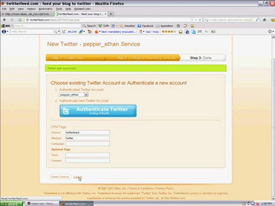 Publishing Your eBay Feed To Twitter