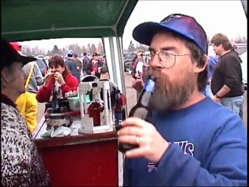 Buffalo Bills Super Fan Kenny Johnson "Pinto Ron" with the 1980 Ford Pinto Station 'er Grill Wagon..lol