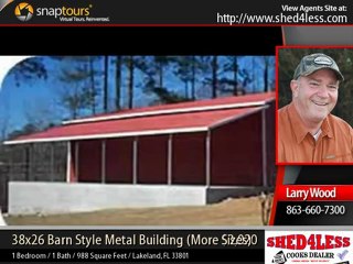 shed4less - 38x26 Barn Style Metal Building (more sizes available)