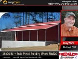 shed4less - 38x26 Barn Style Metal Building (more sizes available)
